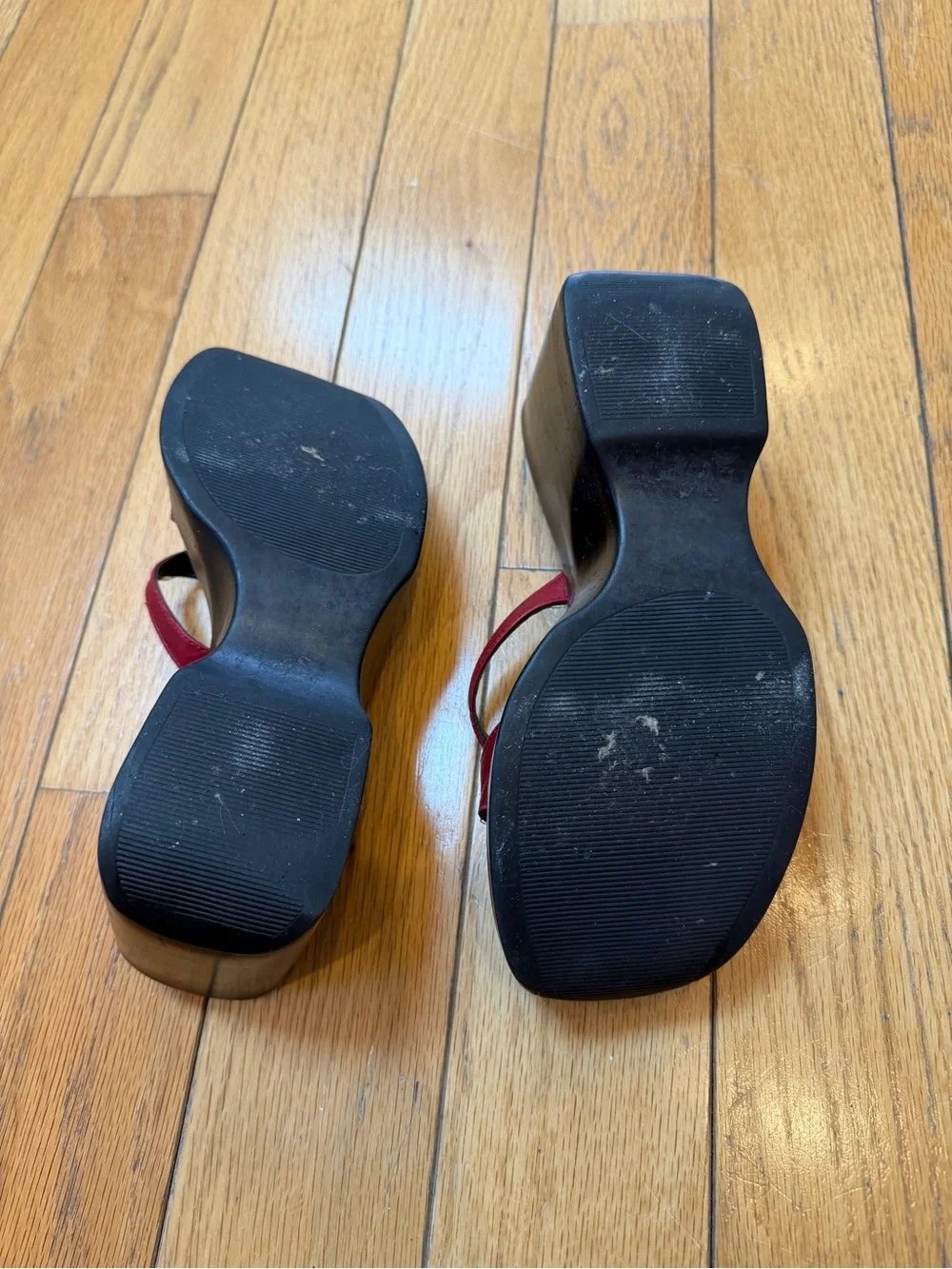 Steve Madden Red Strappy Platform Wedge Sandals Vintage Y2K Lizzie McGuire 7/7.5